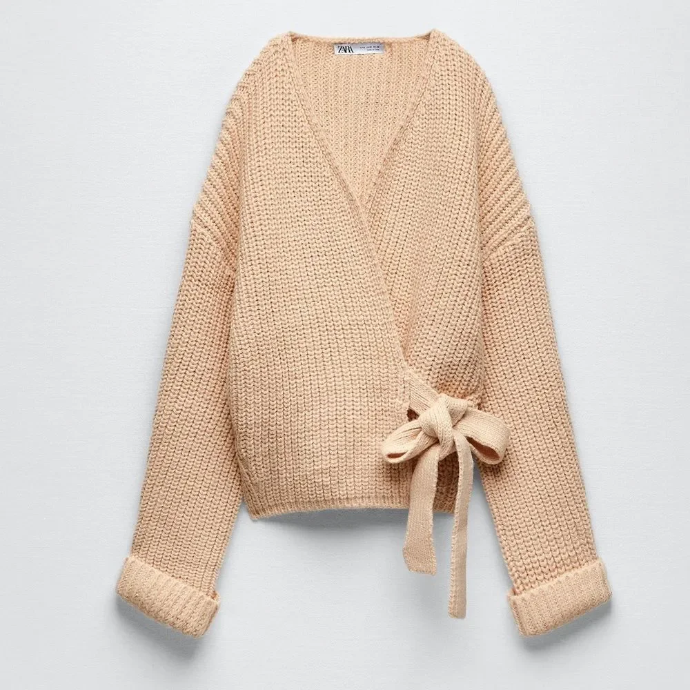 ZARA TIED WRAP CARDIGAN - Picture 2 of 9